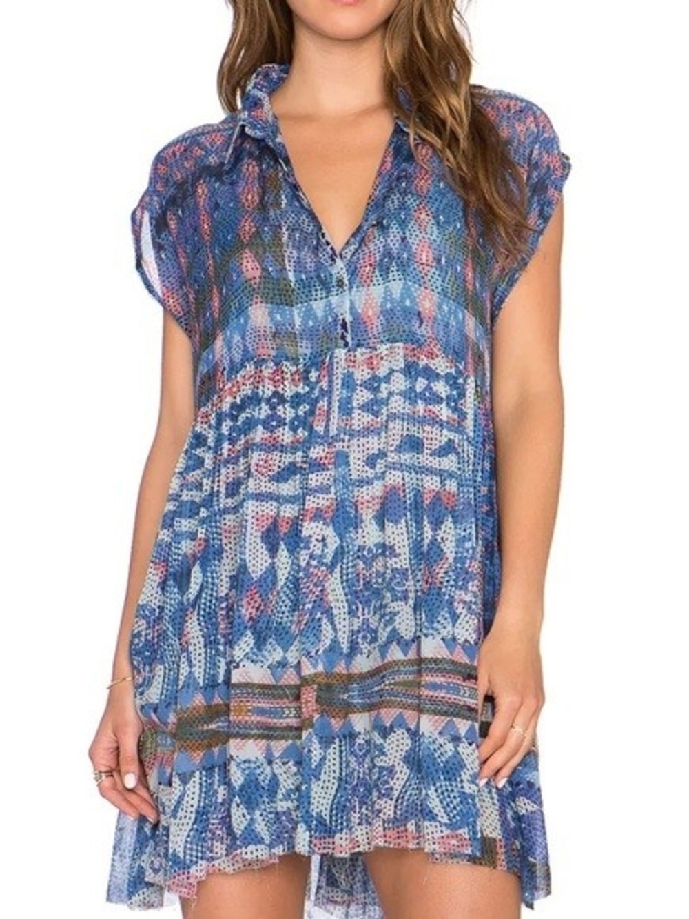 Free People Boho Printed Tunic Dress Size M